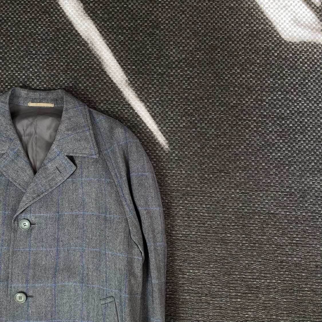 Dormeuil 그레이 블루 체크 싱글 코트 상품이미지3