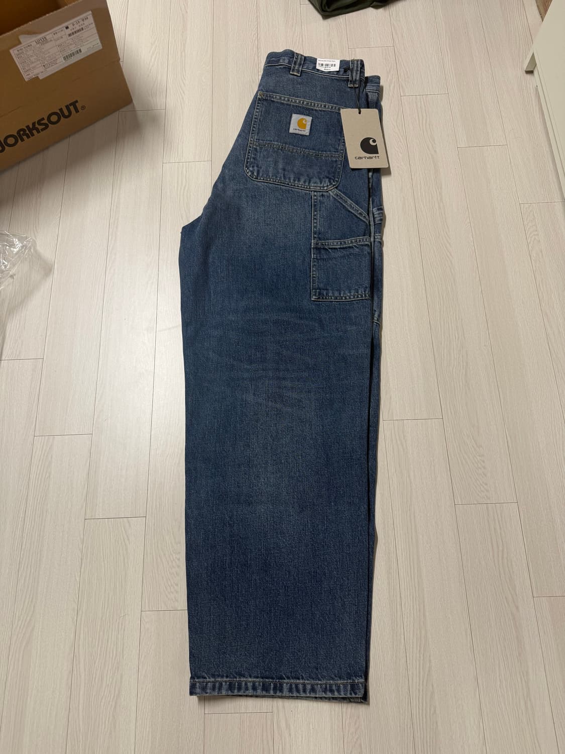 칼하트 WIP OG 더블니 팬츠 L 새제품 블루다크워시드 상품이미지3