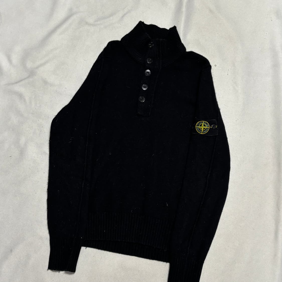 M 스톤아일랜드 블랙 하이넥 울 니트 상품이미지1