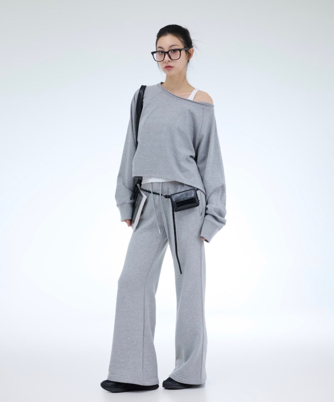 무신사 포르테나 에센셜 부츠컷 스웻팬츠 그레이 상품이미지1