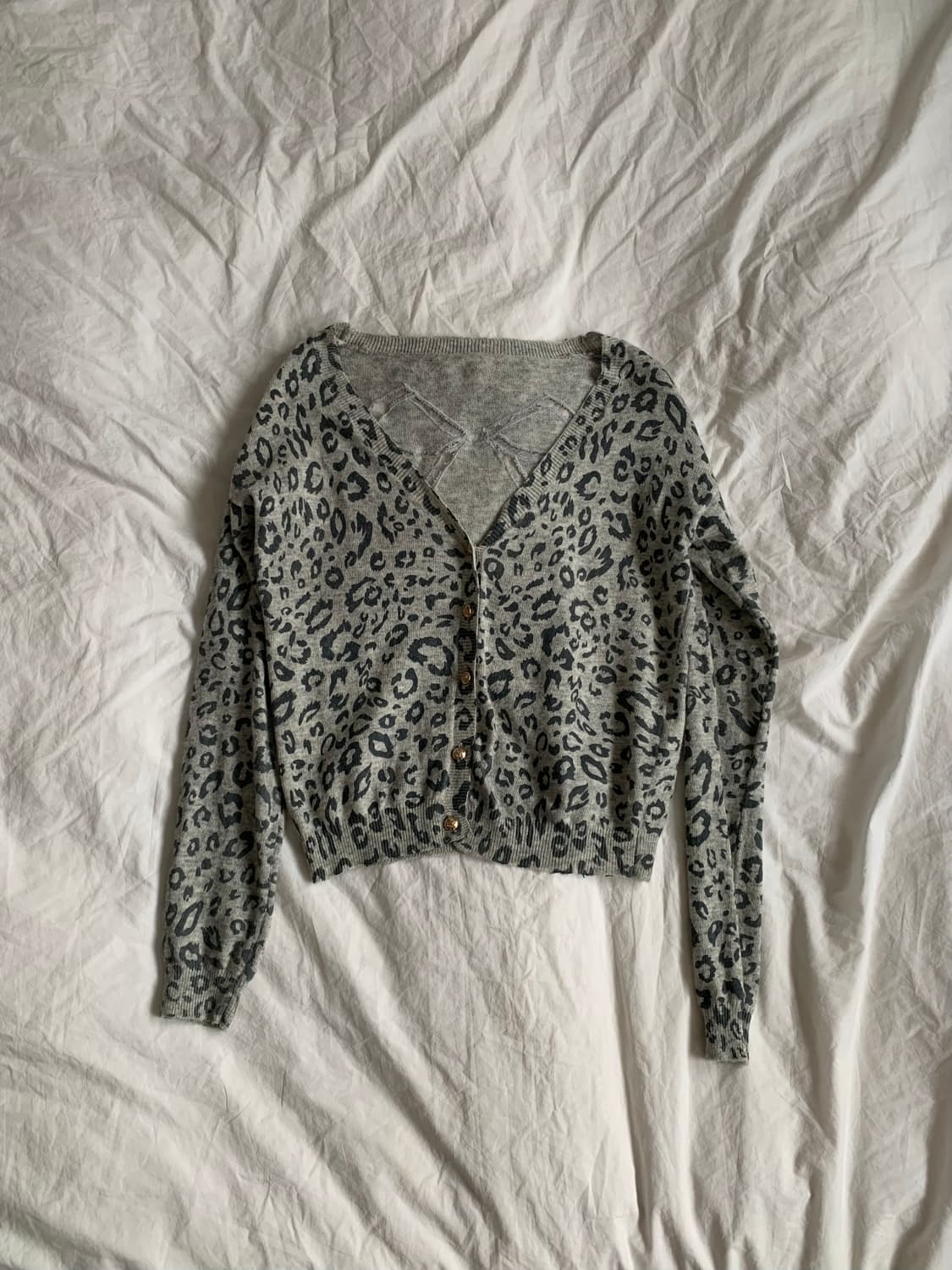 그레이 레오파드 가디건 상품이미지1