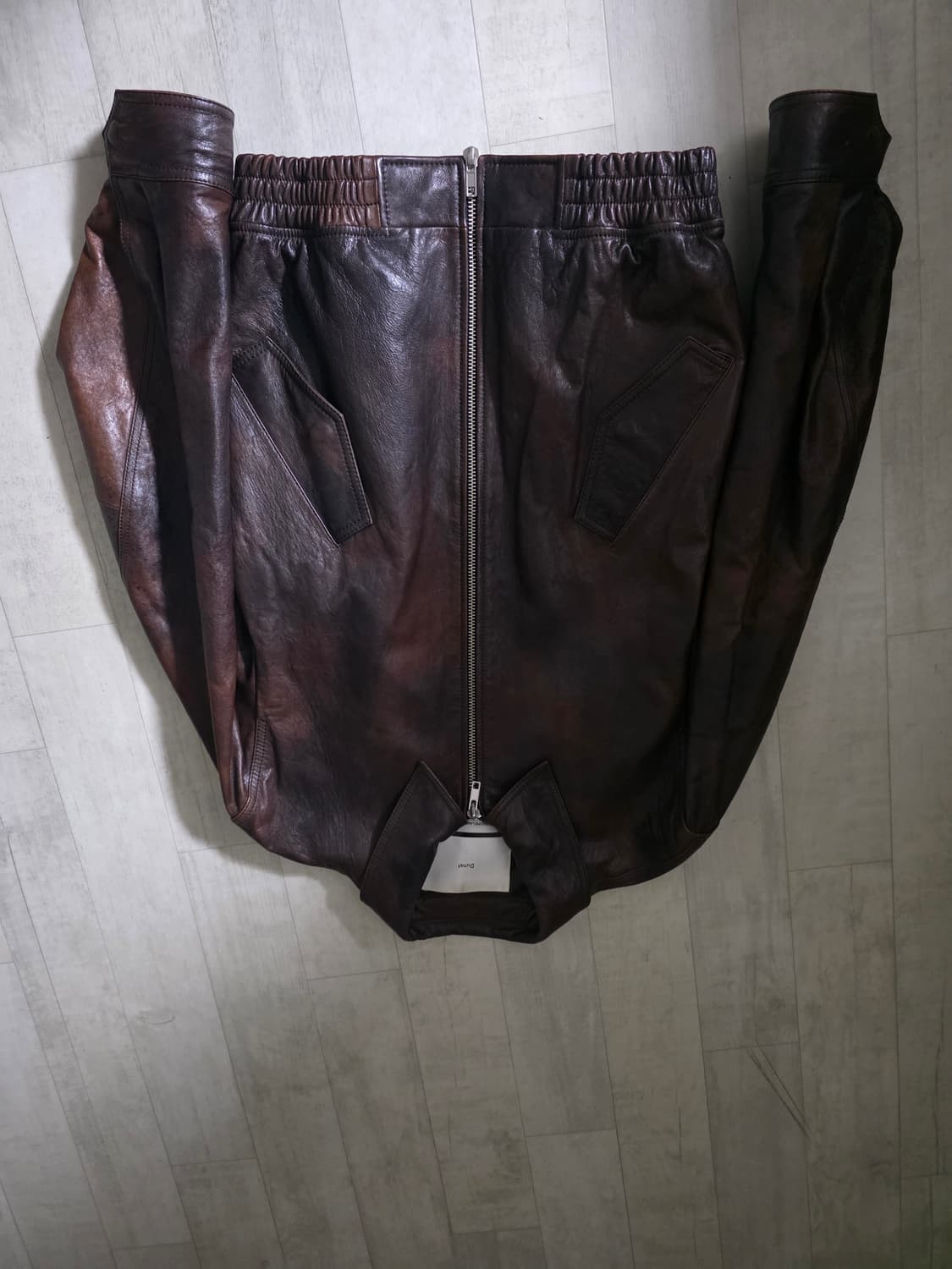 던스트 버니시드 램스킨 리얼 레더 블루종 M 상품이미지3