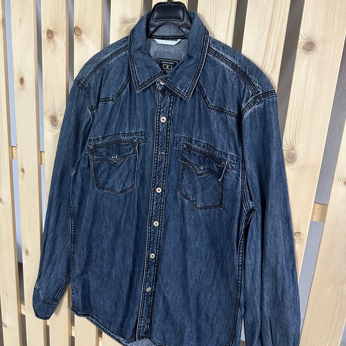 (L) 캘빈클라인 CK 웨스턴 데님 청 셔츠 상품이미지2