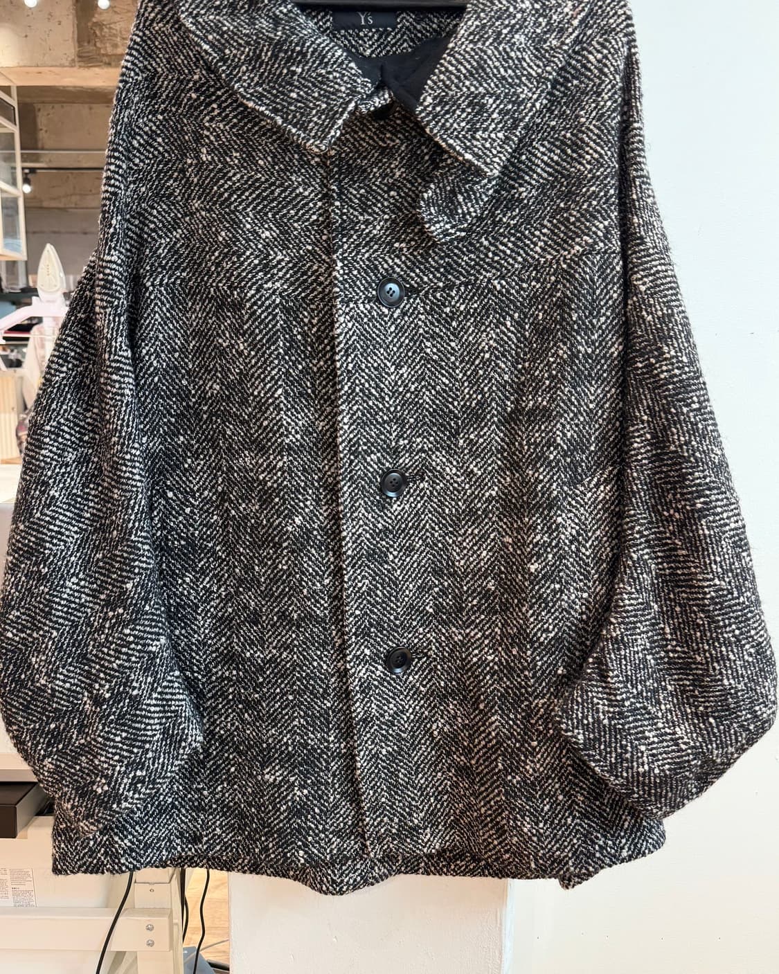 y’s 슬러브 얀 헤링본 미들 울 케이프 코트 상품이미지6