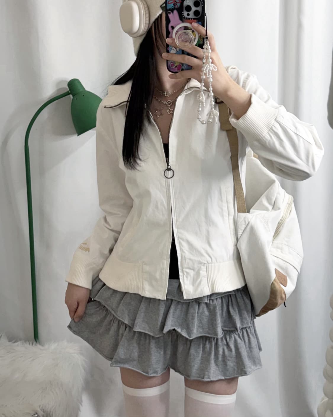 푸마 화이트 빅 카라 투웨이 집업 자켓 상품이미지6