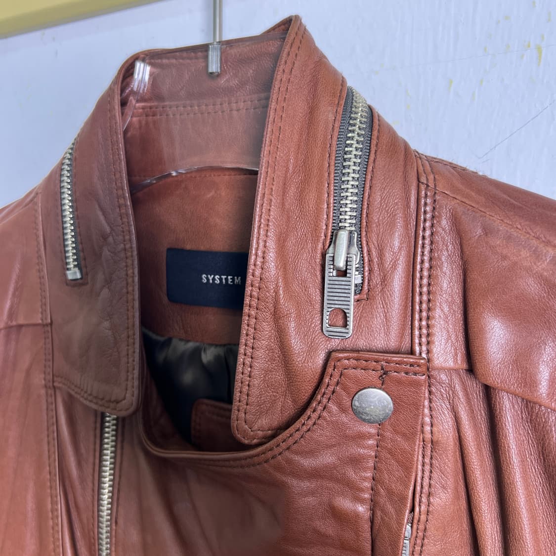 SYSTEM 브라운 양가죽 라이더 자켓  상품이미지8