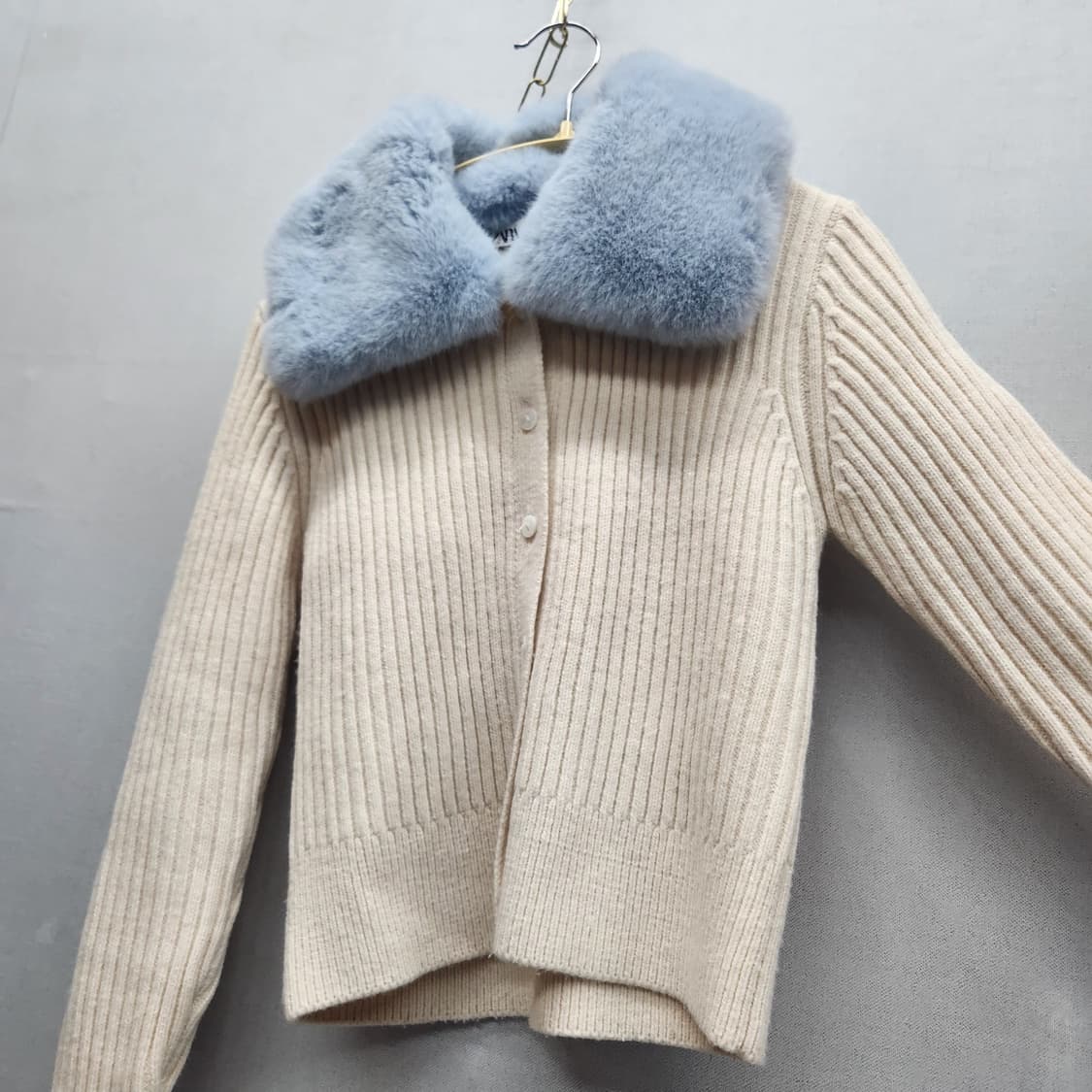 자라ZARA 퍼카라 골지 니트 크롭가디건 S(S) 상품이미지3