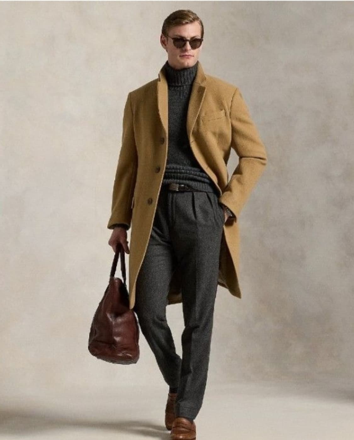 폴로 랄프로렌 싱글 브레스티드 울코트 브라운 상품이미지1