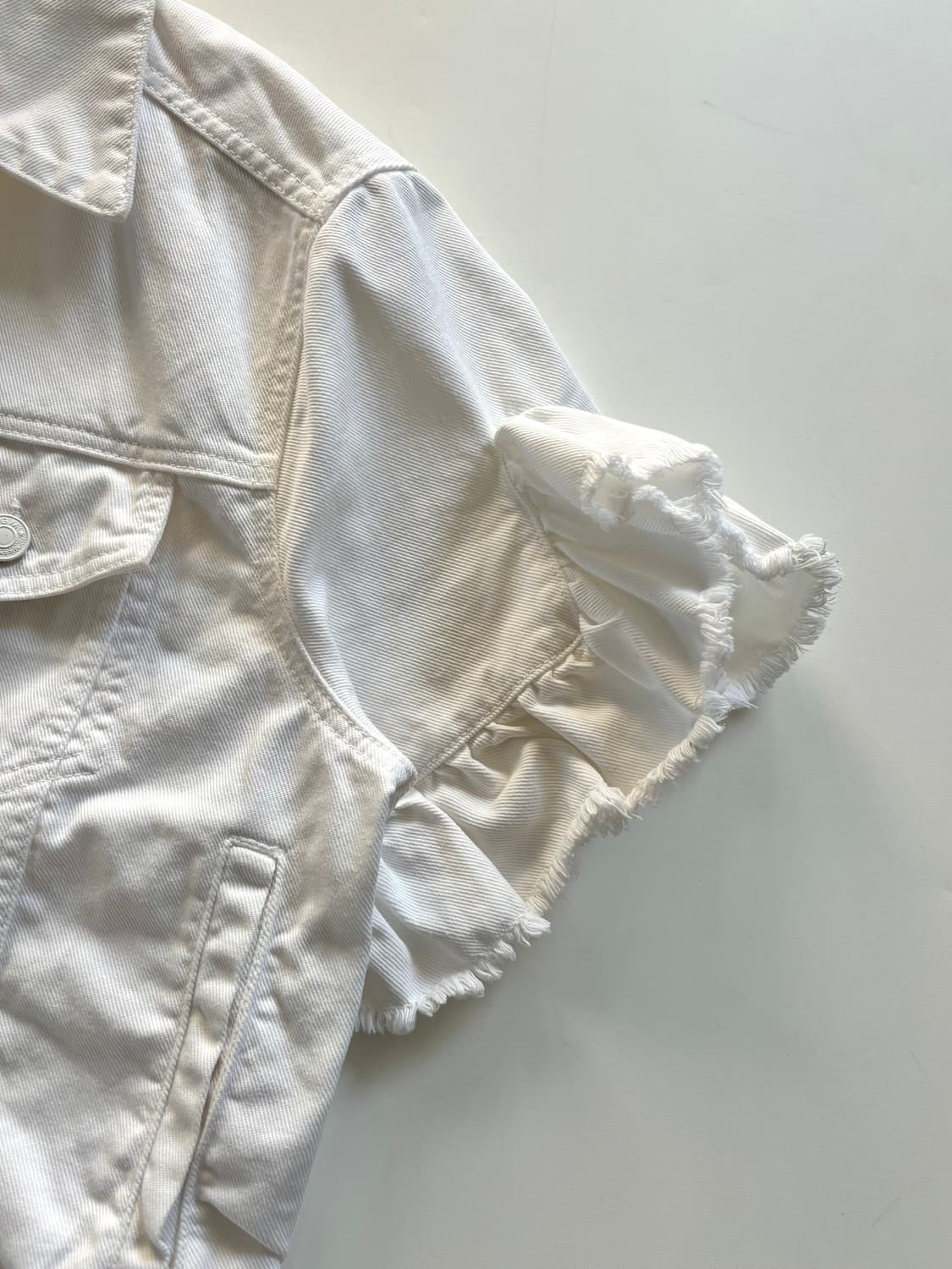 MSGM 엠에스지엠 화이트 퍼프 슬립 크롭 데님 자켓 상품이미지6