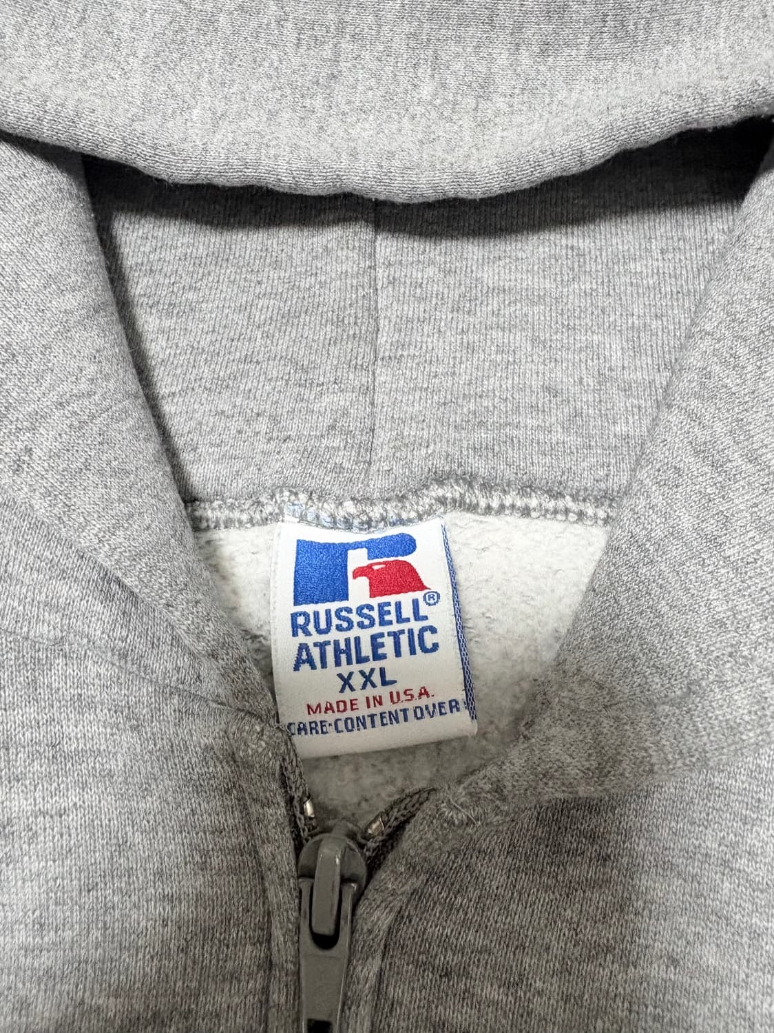 90s 러셀 후드집업 그레이 2XL usa 상품이미지3