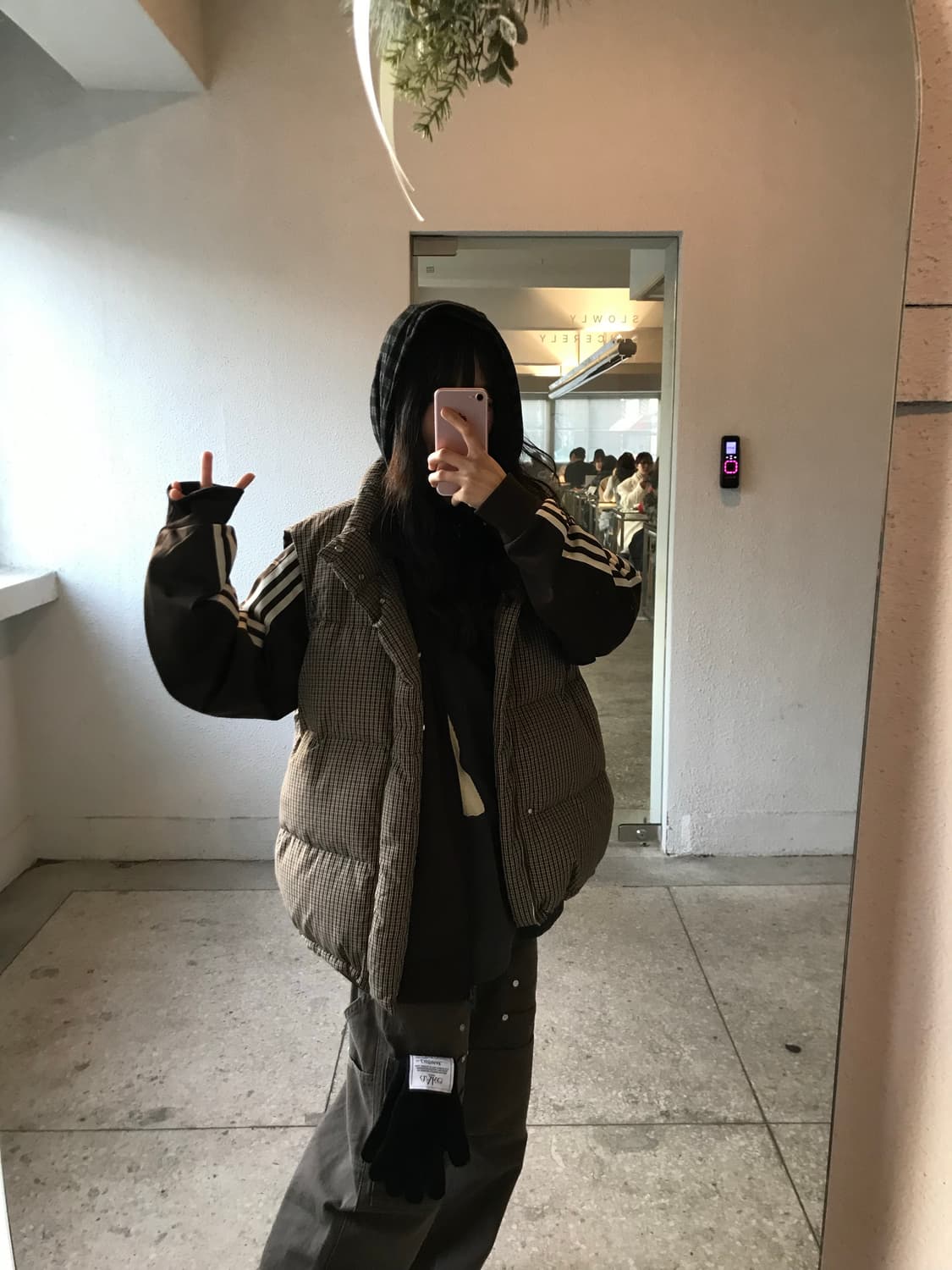 니히 체크 패딩베스트  상품이미지2