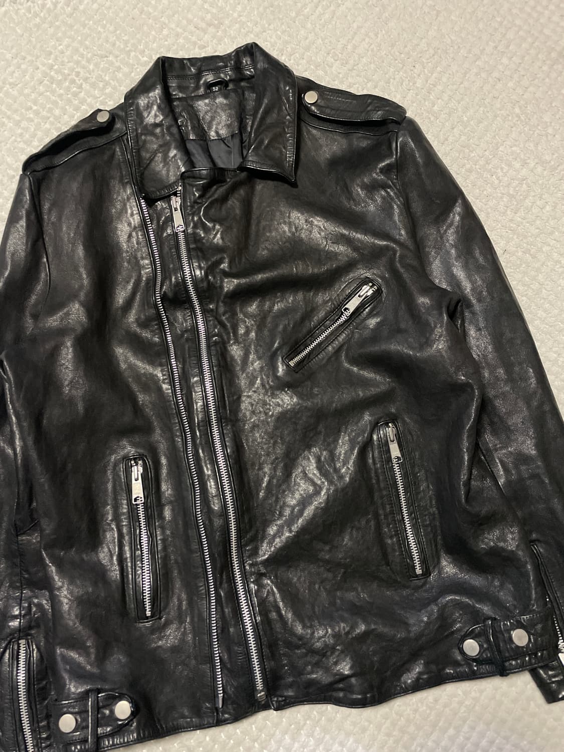 [52] 웨스턴 무드 이테리 램스킨 양가죽 레더 자켓 상품이미지5