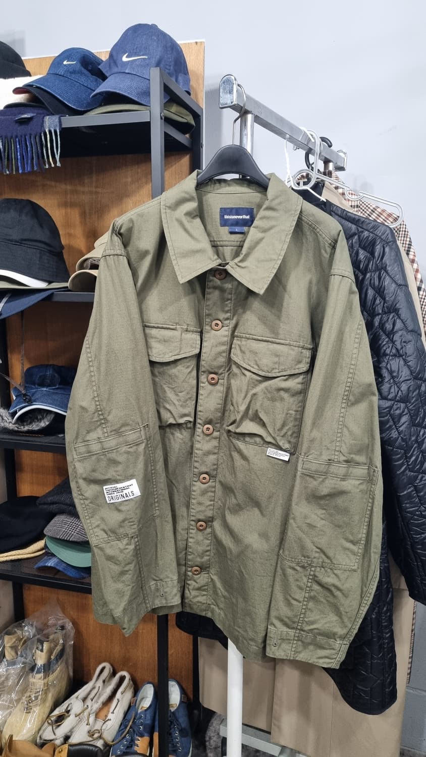 ((디스 이즈 네버댓)) 105~110(표기 L) 올리브색 포켓 셔츠자켓 상품이미지1