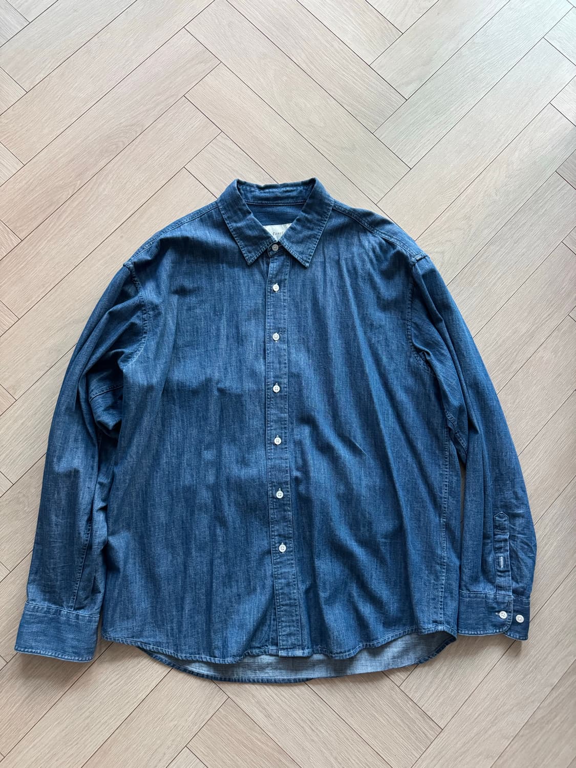 퍼스트플로어 워시드 데님 셔츠 인디고 블루 50사이즈 상품이미지1