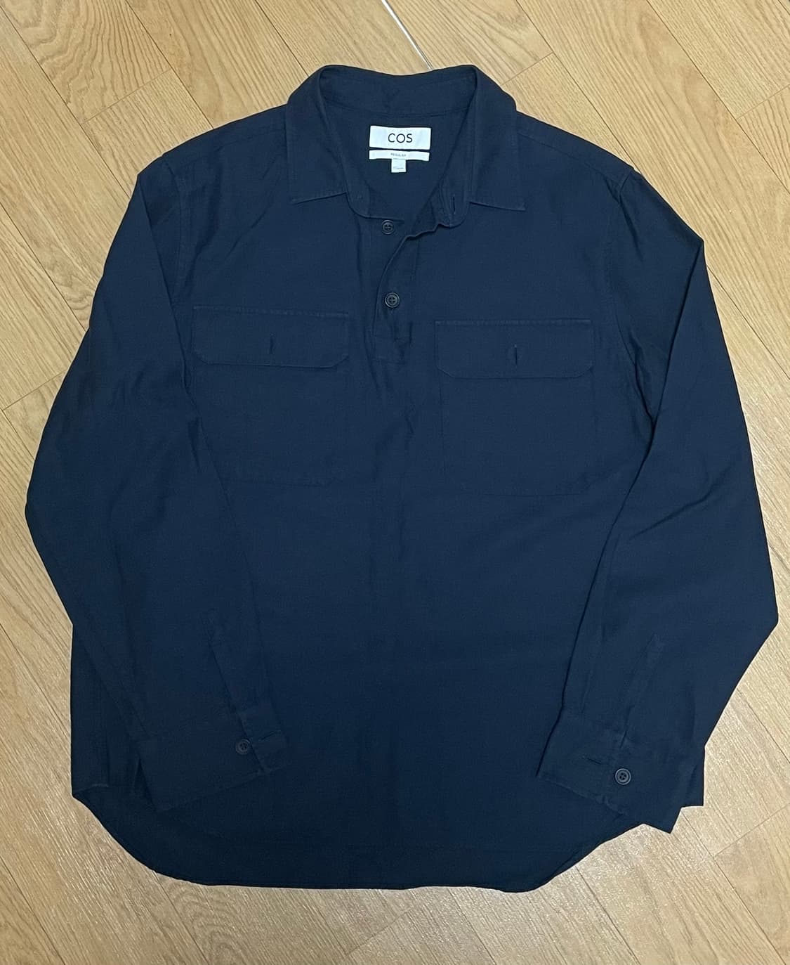 cos 코스 하프 플래킷 셔츠 네이비 L 상품이미지3