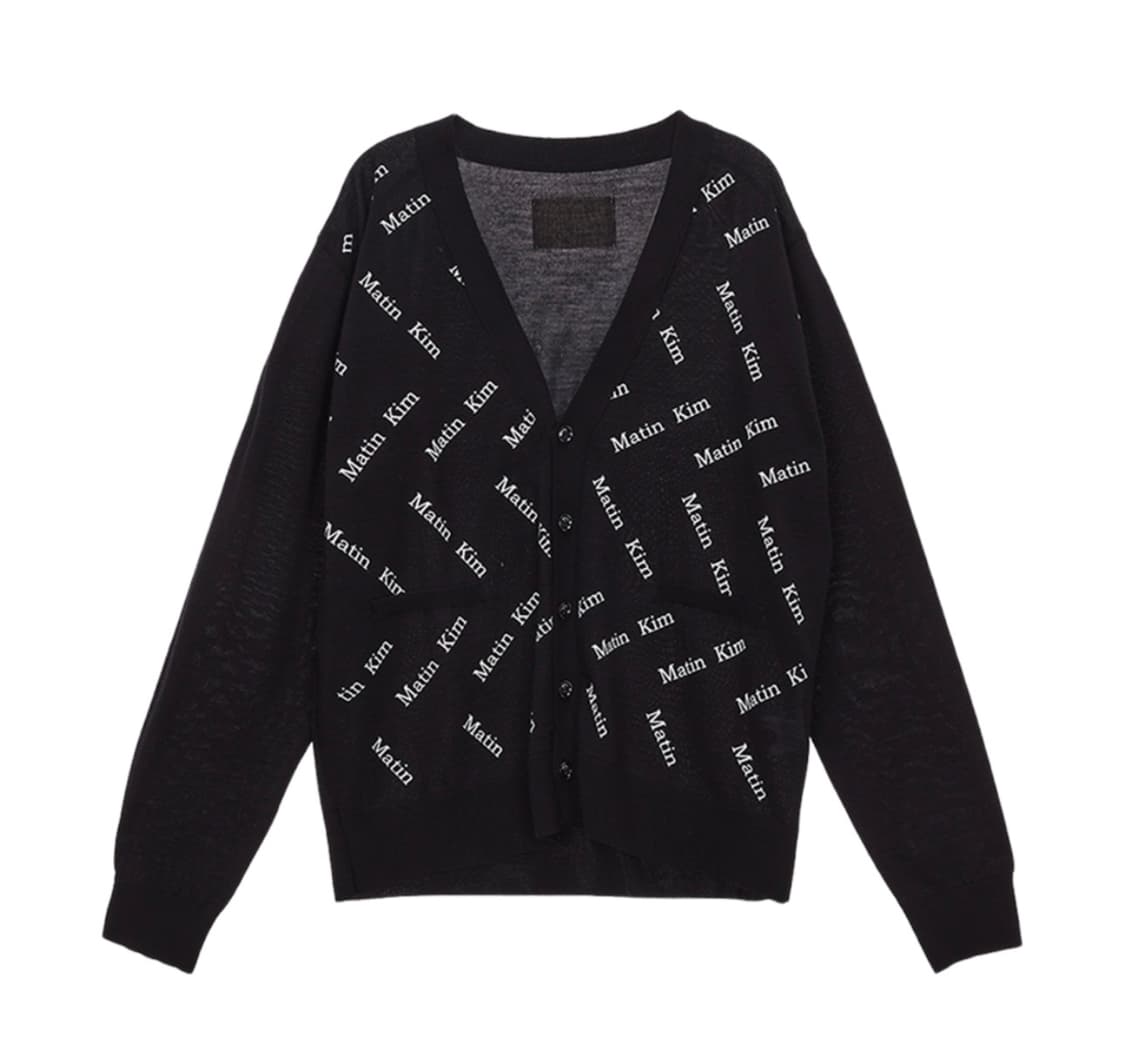 (W) 마뗑킴 마뗑 지그재그 프린트 가디건 블랙 상품이미지1