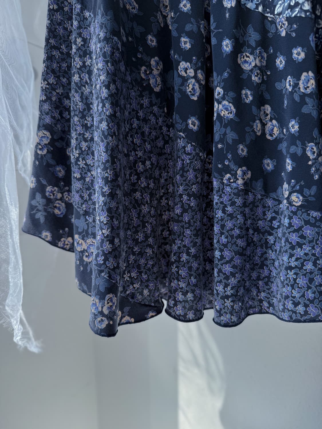 100% Silk Floral Unbalanced Skirt 0320 상품이미지2