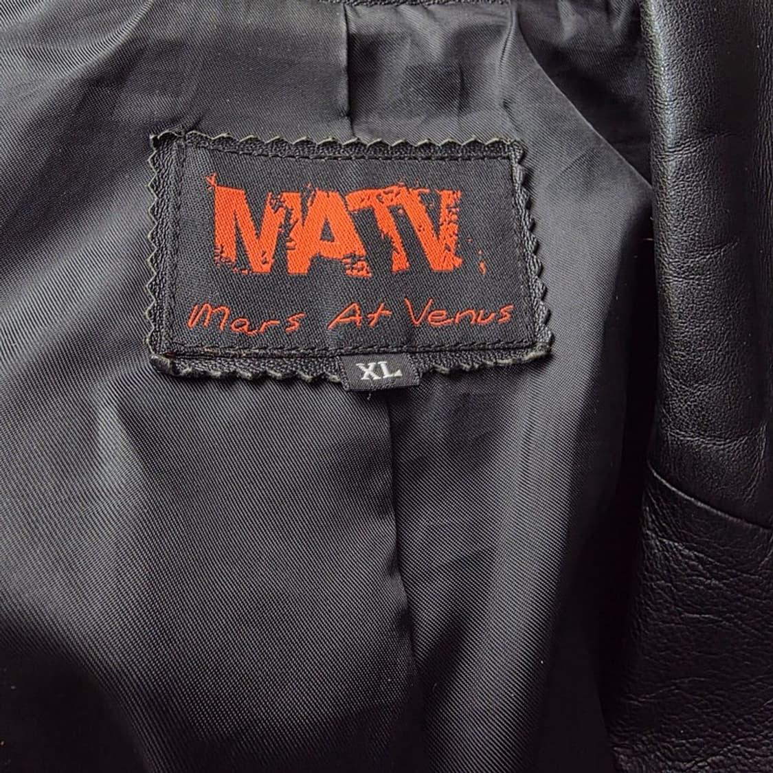 MATV Mars At Venus 블랙 레더 블레이저 자켓 XL 상품이미지5