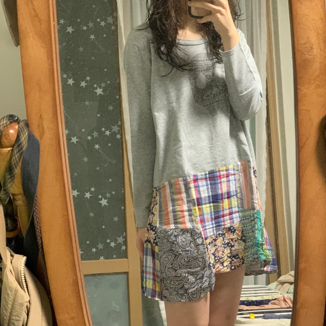 티티카카 해골 패치워크 원피스 히피 에스닉 하구미 오일릴리 상품이미지3