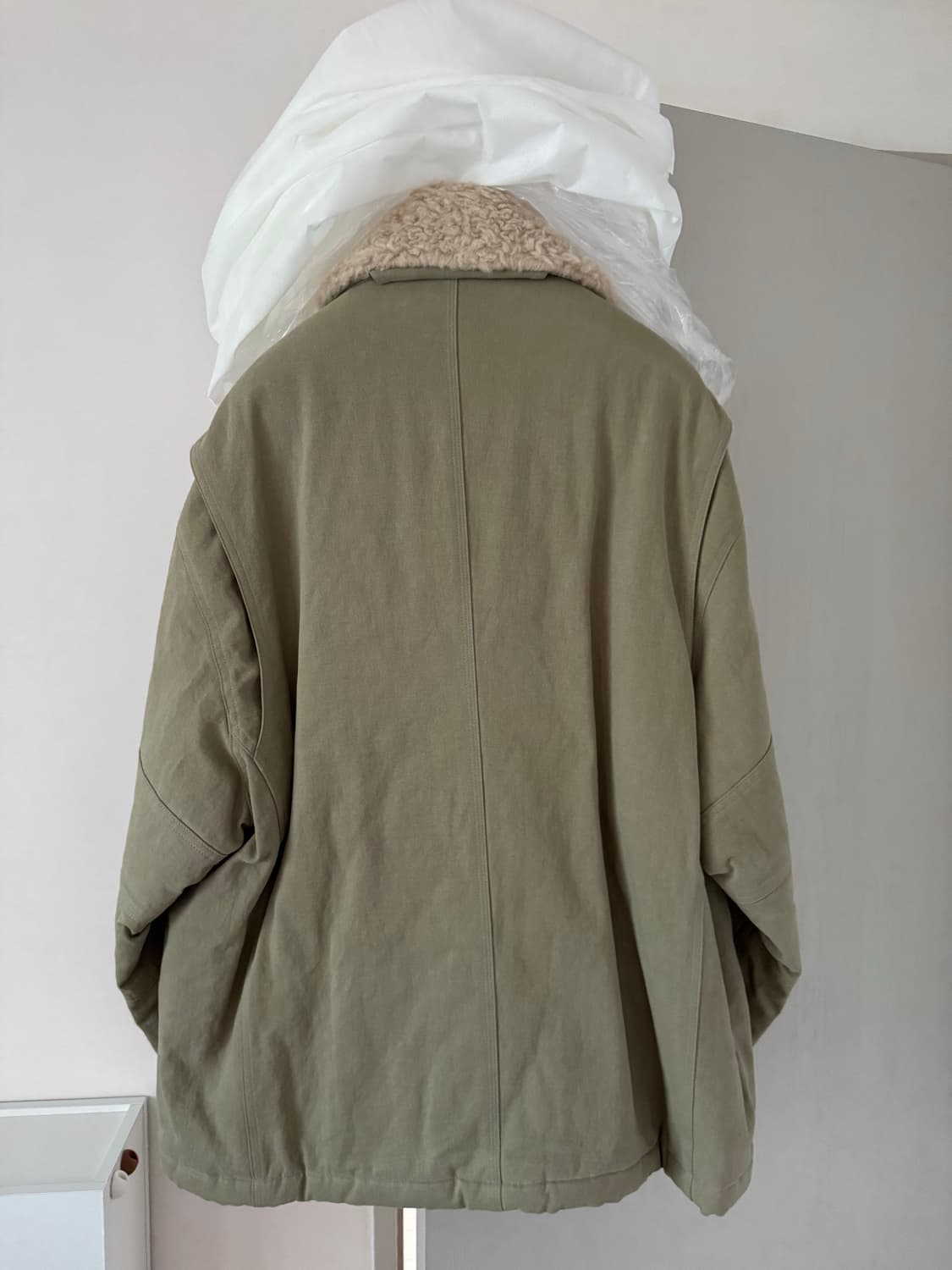 (L) yiyae 이예 셔링 워크 코트 자켓 페이드 그린 상품이미지4