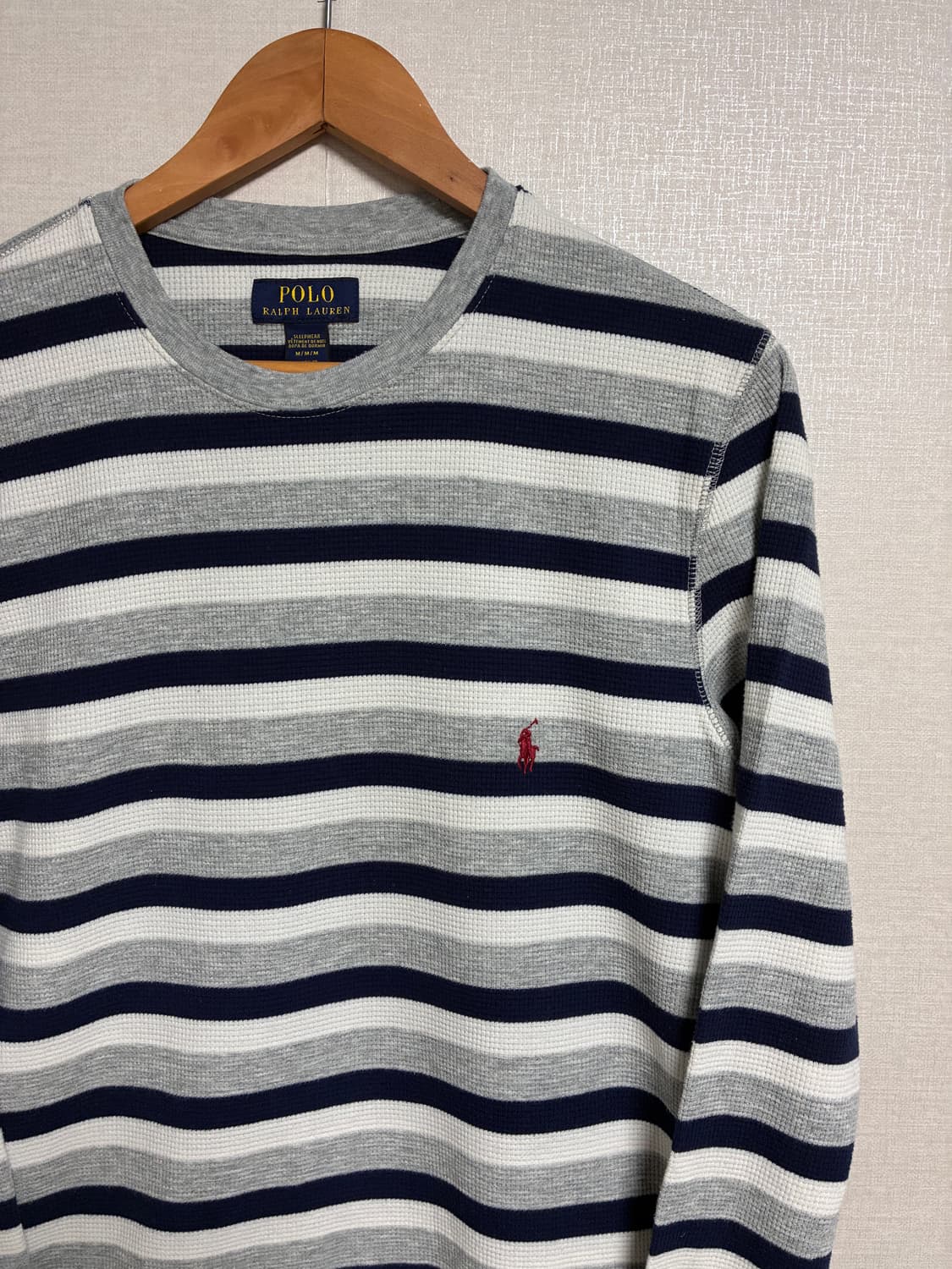 빈티지 폴로 와플 스트라이프 니트 상품이미지1