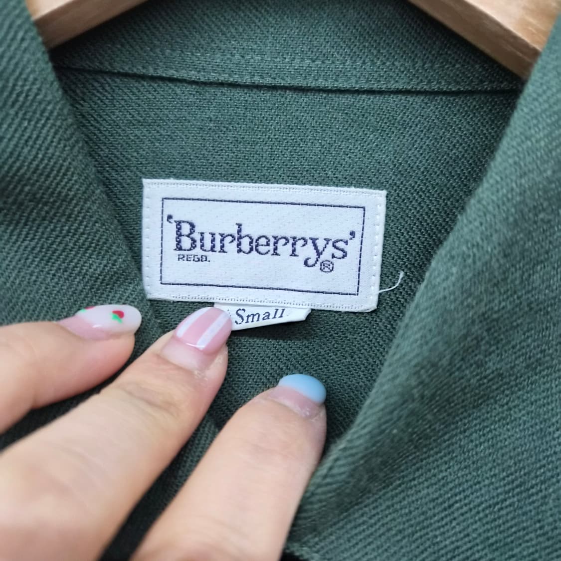 버버리 그린 셔츠 남성 S 상품이미지4