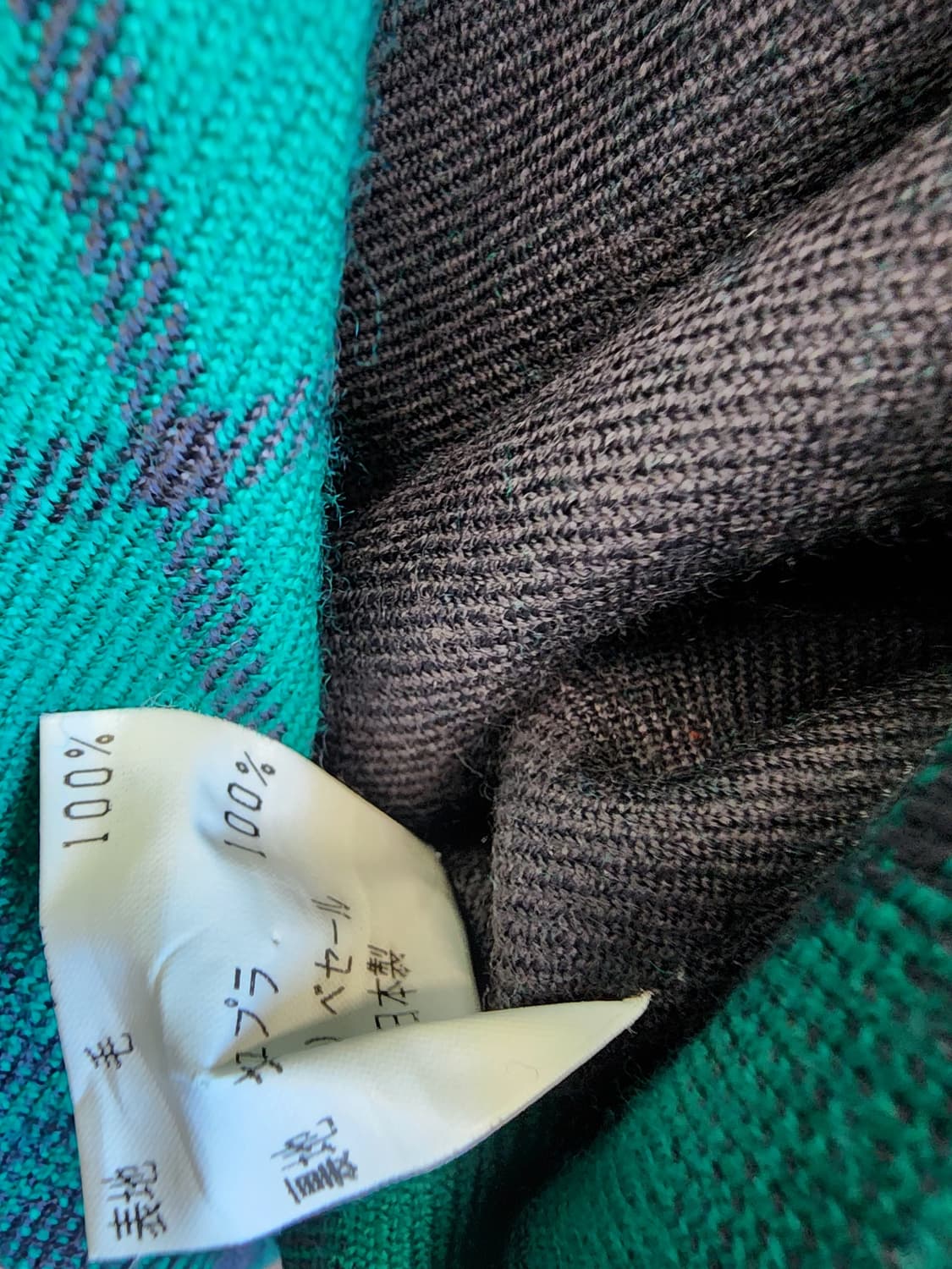 일본빈티지 울 체크 그린 자켓  상품이미지5