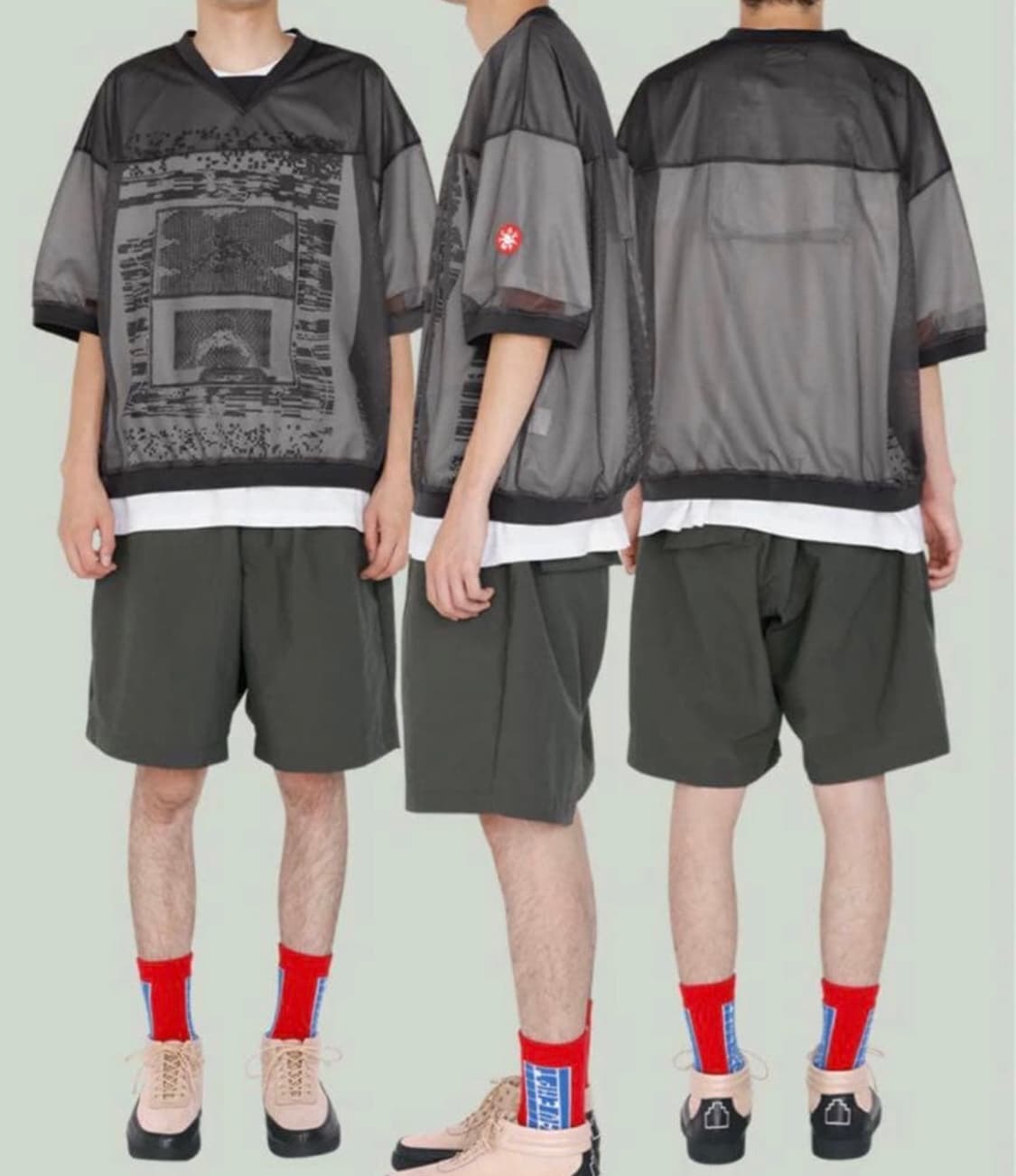 카브엠트 cavemt 메쉬 V넥 T셔츠 차콜 L 상품이미지1