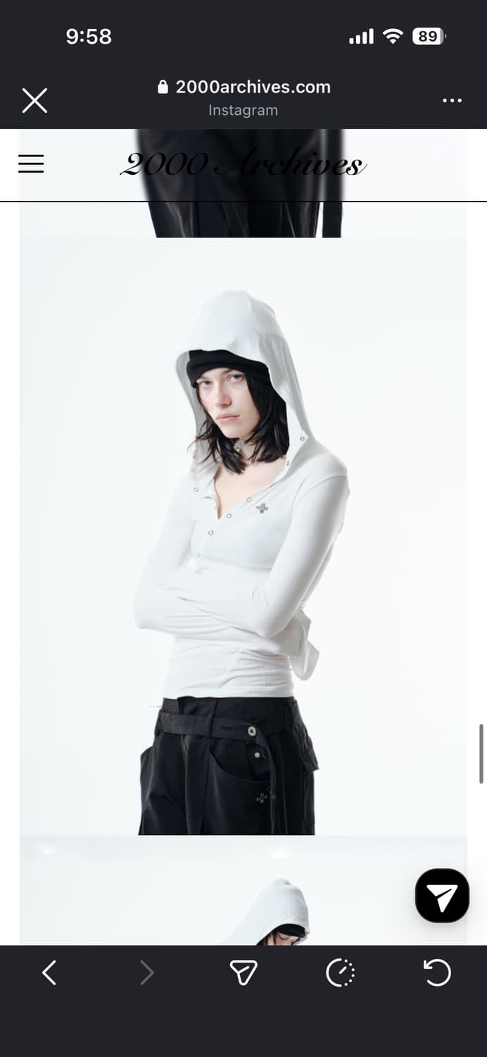 2000아카이브스 RO DRAPED HOODIE (WHITE) 상품이미지3