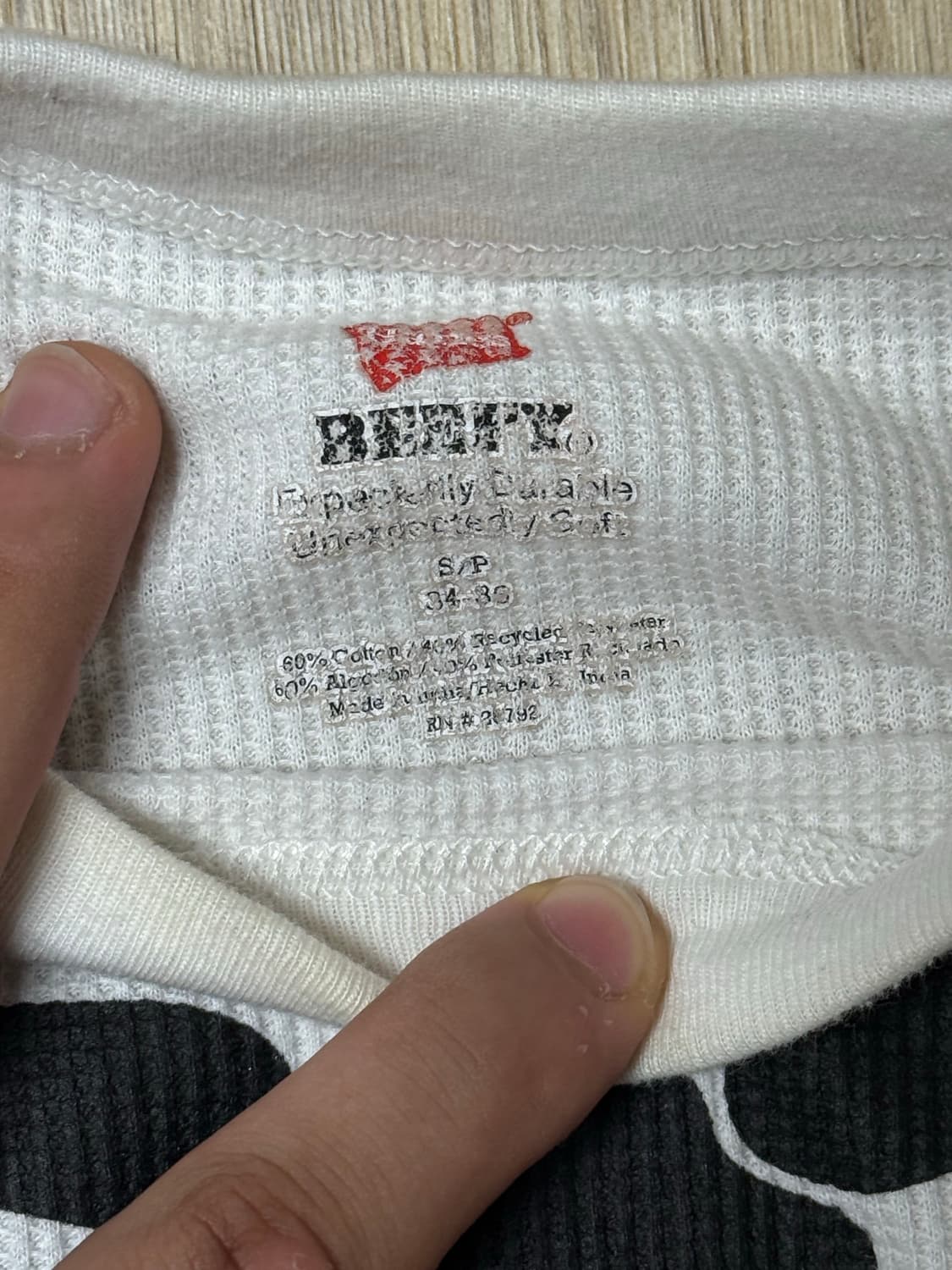 슈프림 헤인즈 써멀 와플 크루넥 본즈 롱슬리브S 상품이미지3