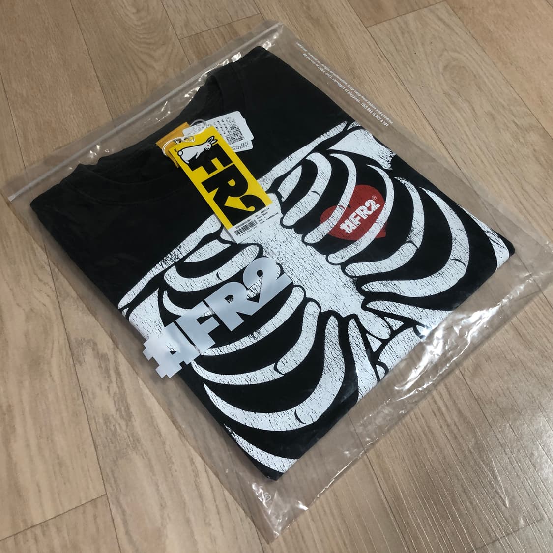 FR2 가먼트다잉 Bone 티셔츠 블랙 상품이미지5