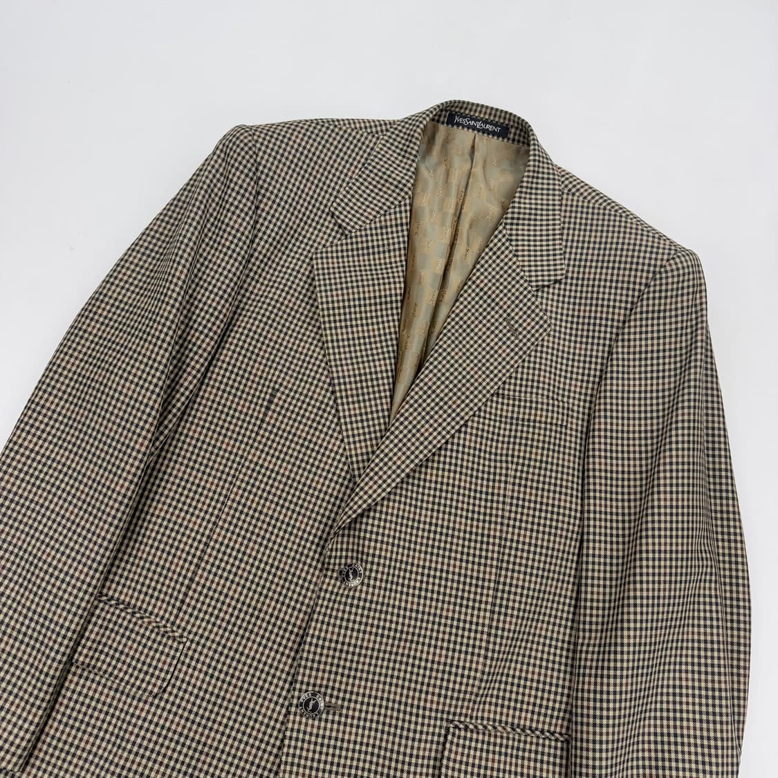 입생로랑 빈티지 체크 블레이저 상품이미지2
