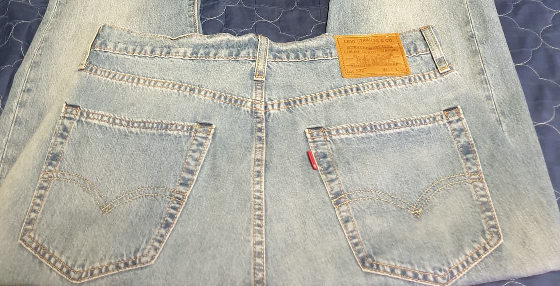 리바이스 502 레귤러 테이퍼드핏 프리미엄 워싱 데님팬츠 인디고 (32) 상품이미지2