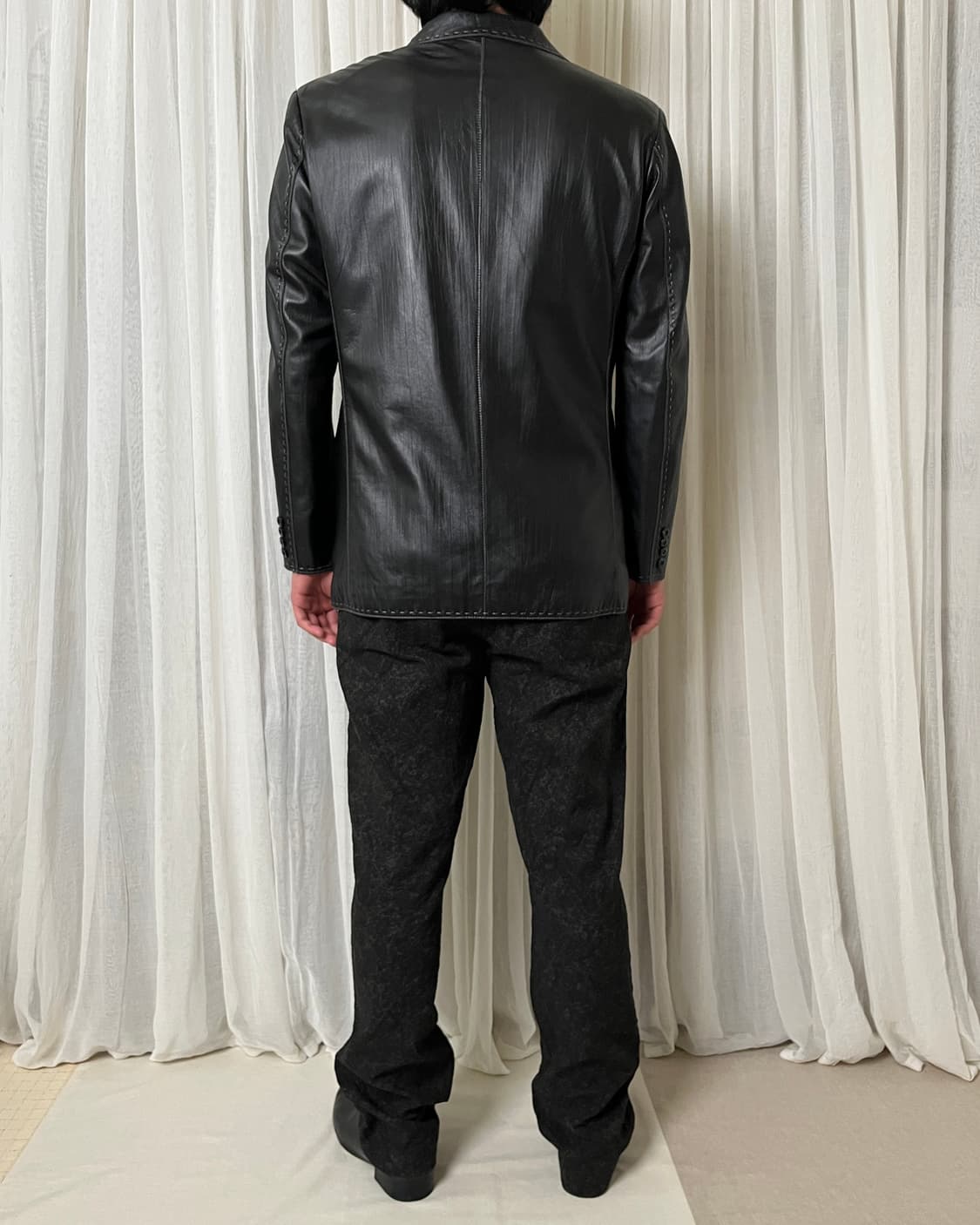 발망 레더 블레이저 balmain 양가죽 테일러드 자켓 상품이미지9