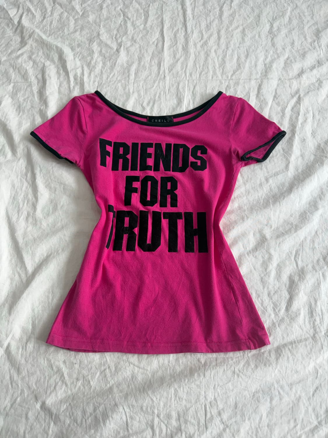 하이틴 y2k 00’s 딱붙 반팔 상품이미지1