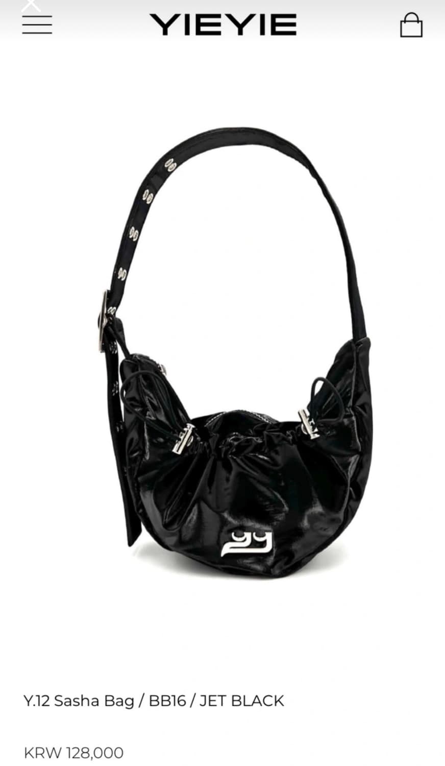 YIEYIE Y.12 Sasha Bag JET BLACK 이에이에 숄더백 상품이미지1