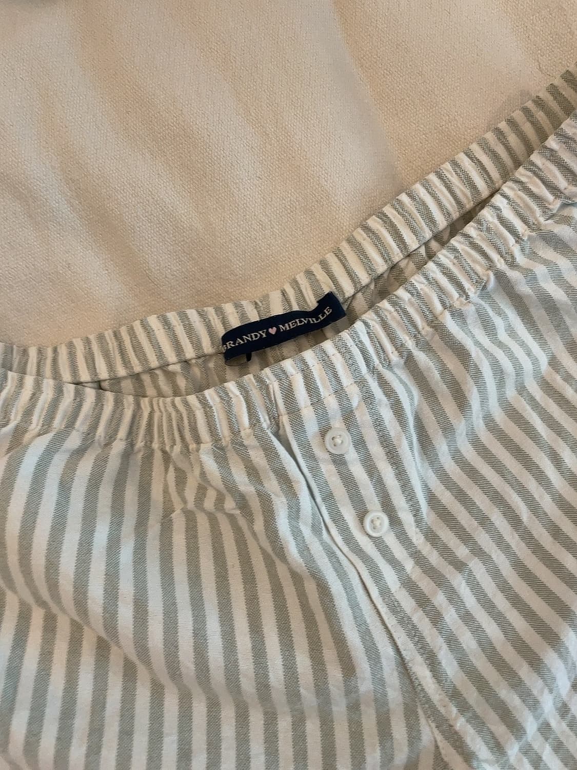 브랜디멜빌 연두색 스트라이프 반바지 쇼츠 상품이미지3