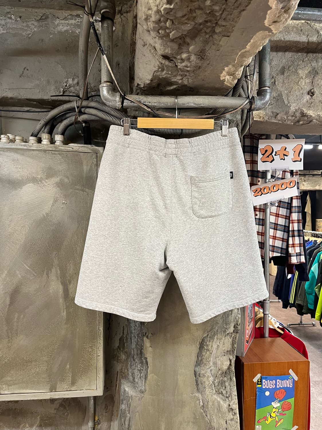 스투시 밴딩 스웻 하프 팬츠 그레이 M #csz3435 상품이미지2