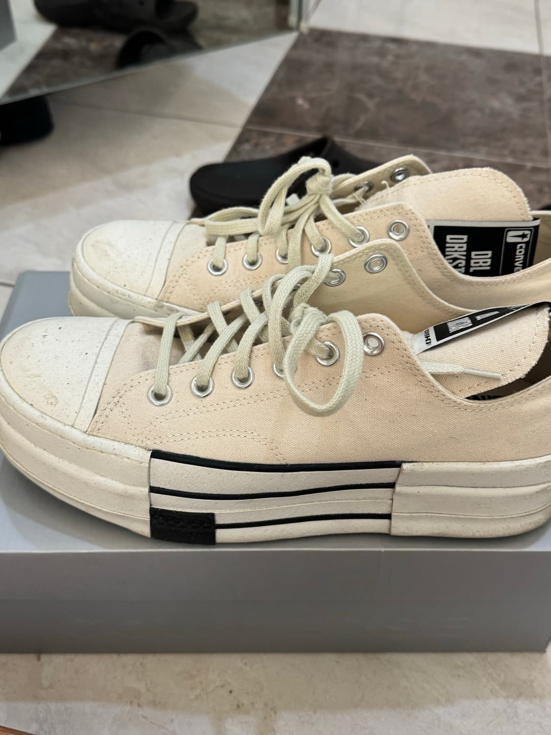 컨버스 릭오웬스 다크쉐도우 더블 다크스타 척 70 내추럴 아이보리 275 상품이미지4