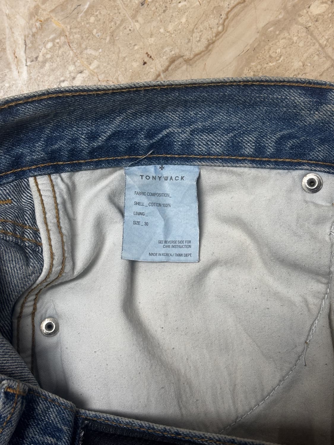 택포/A+급) Tonywack 플레어드 컷 데님 진 빈티지 라이트 블루 상품이미지7
