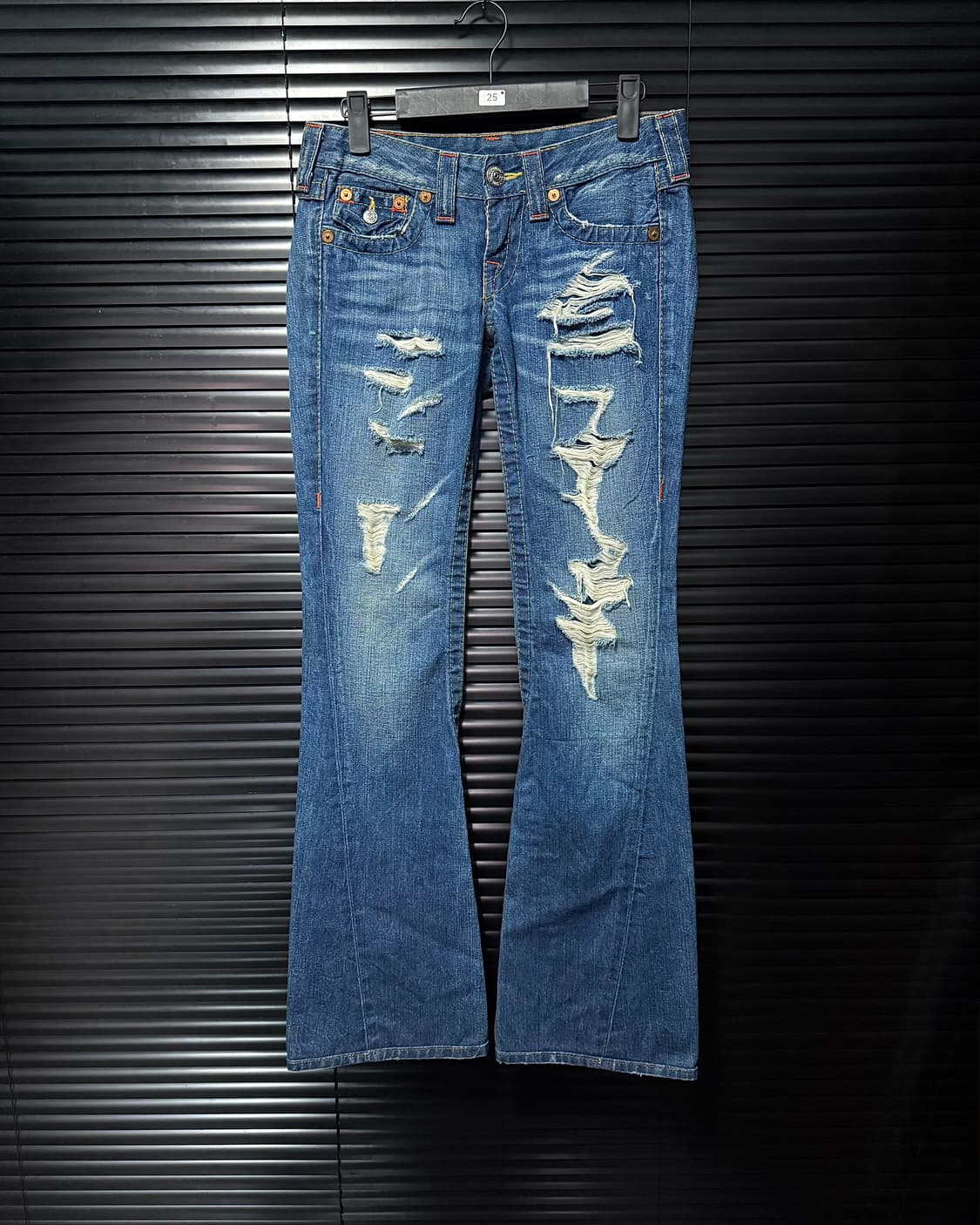 트루릴리젼 트루릴리전 디스트로이드진 찢청 웨스천 부츠컷 중청 나팔 25 상품이미지1