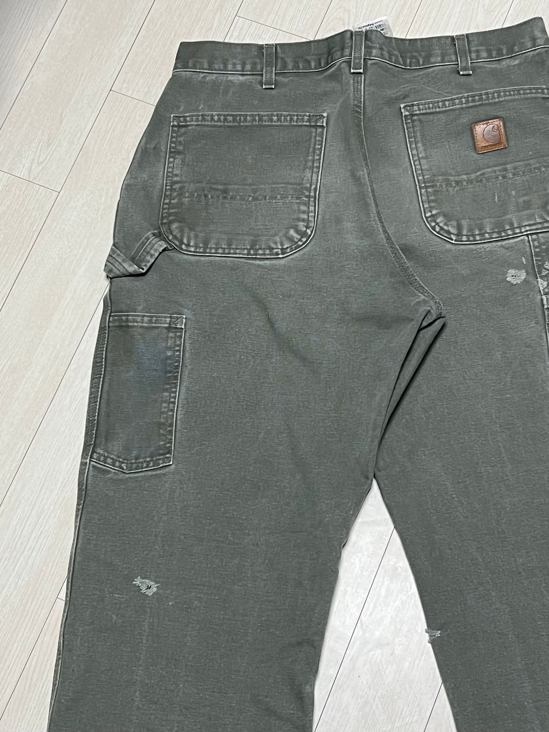 90s칼하트 싱글니 워크팬츠 모스그린 33x30사이즈 상품이미지6