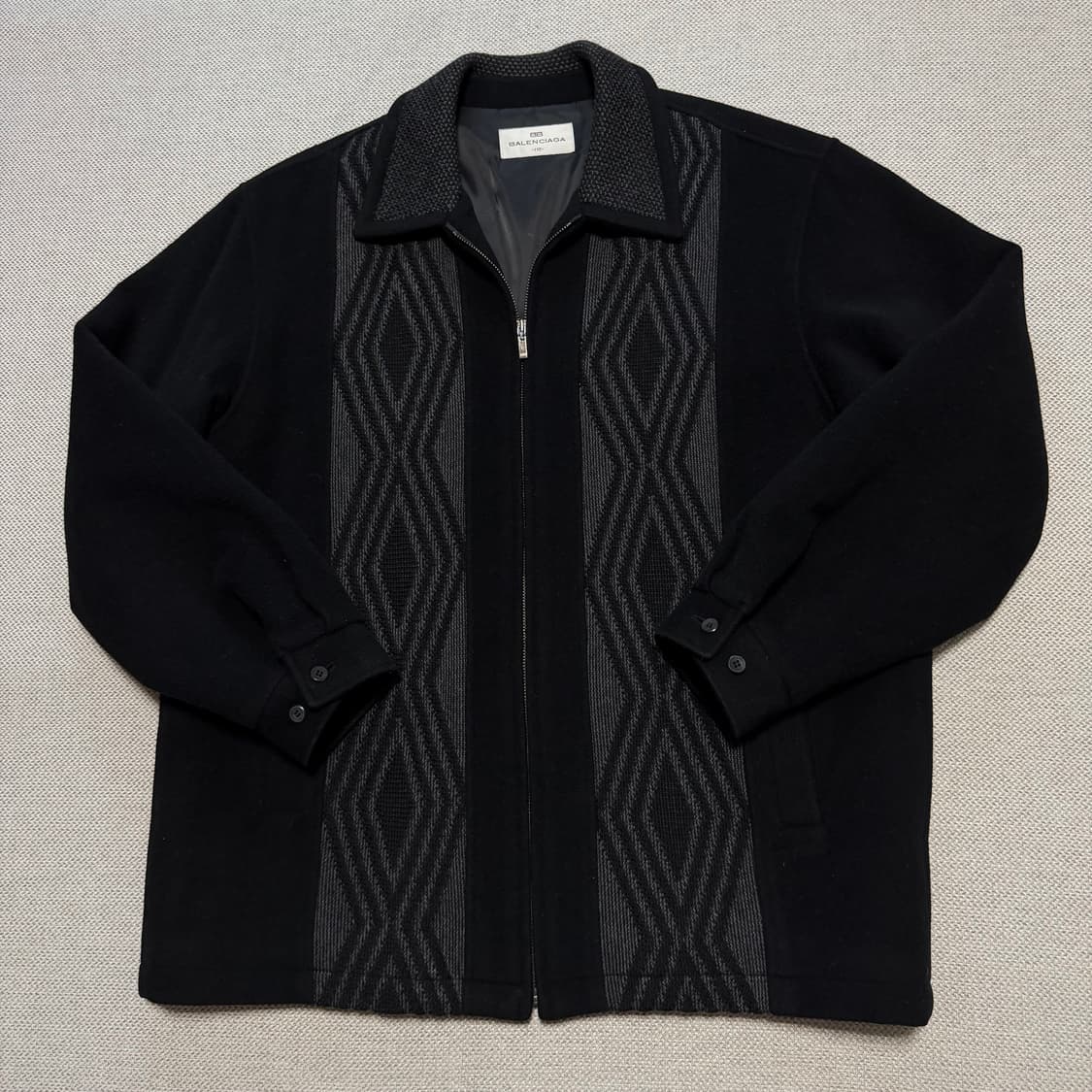 발렌시아가 90s 아가일 패턴 울 블루종 자켓 상품이미지1