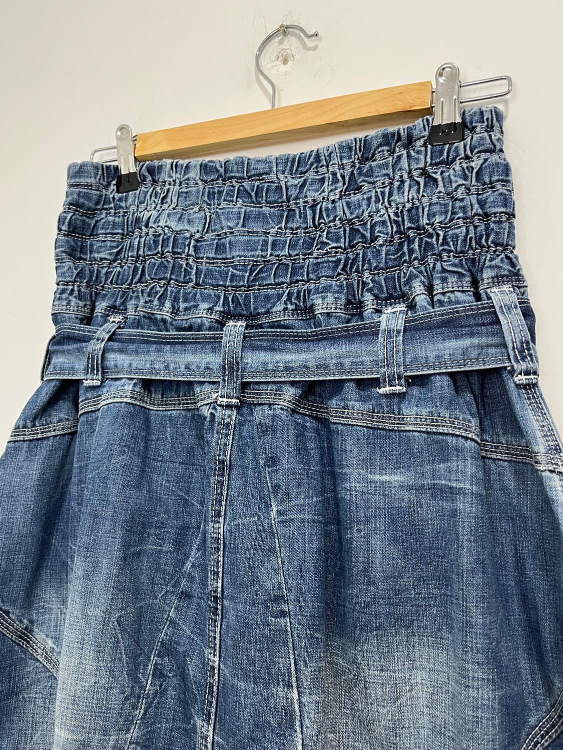 일본 빈티지 벌룬핏 워싱 데님 미디스커트  상품이미지8