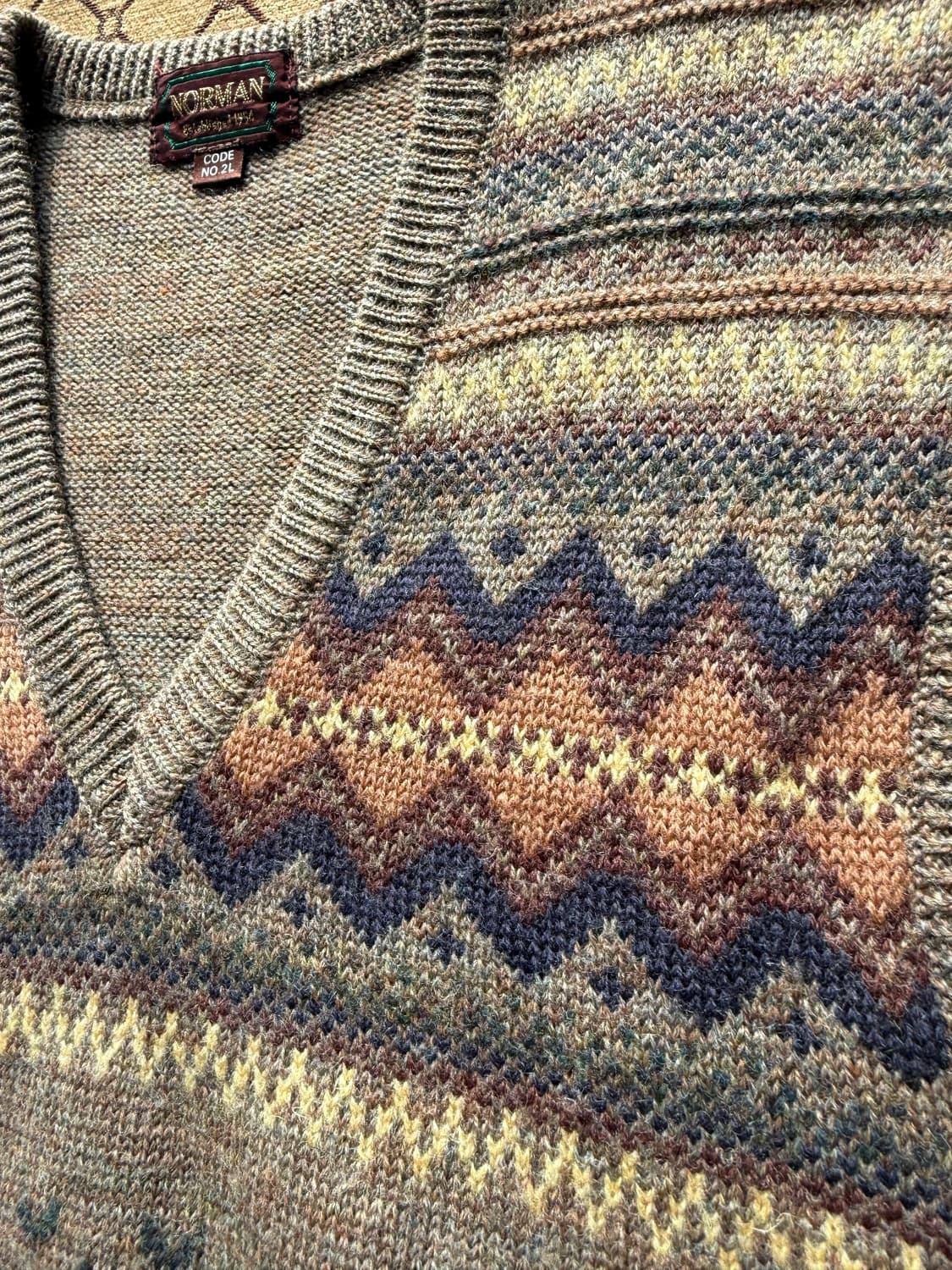 브라운 아가일 니트 베스트 상품이미지3