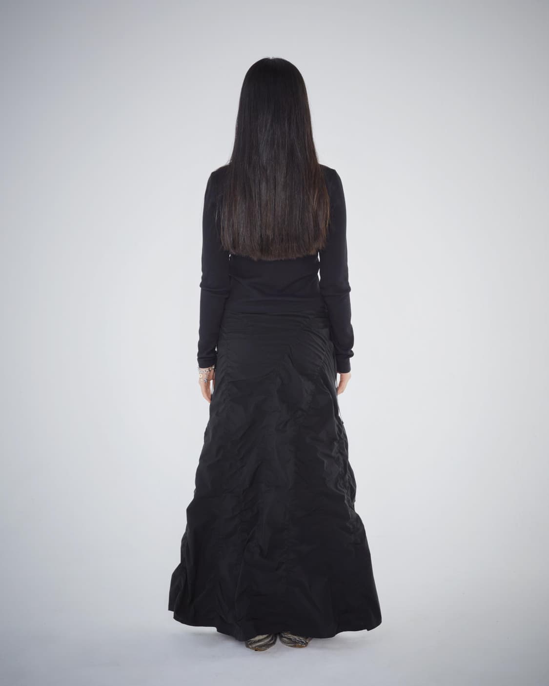 코이세이오 레이스 와플 롱슬리브리스 블랙 상품이미지5