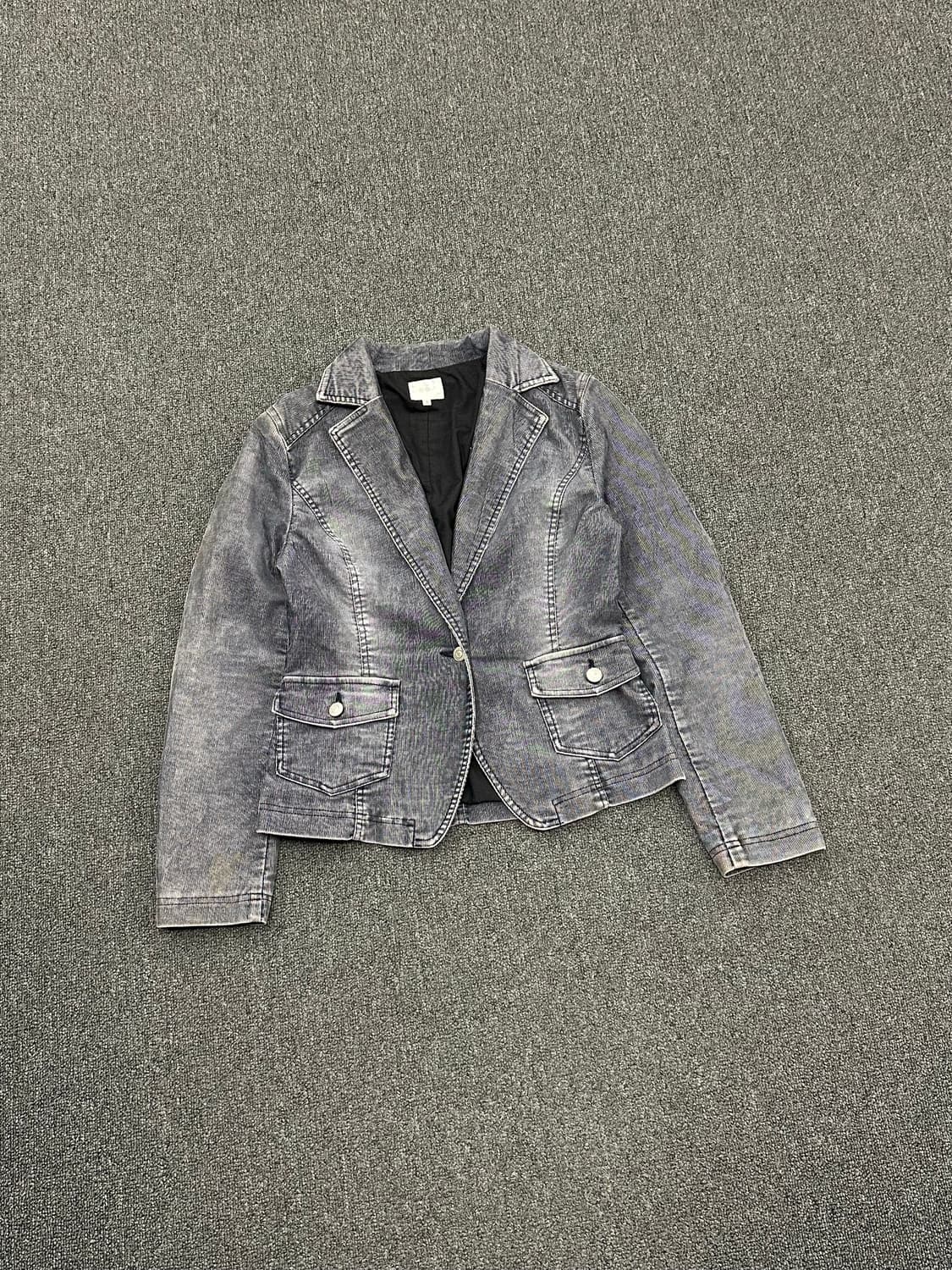 2)타케오키쿠치 빈티지 여성 흑청 데님 블레이저 자켓 상품이미지1