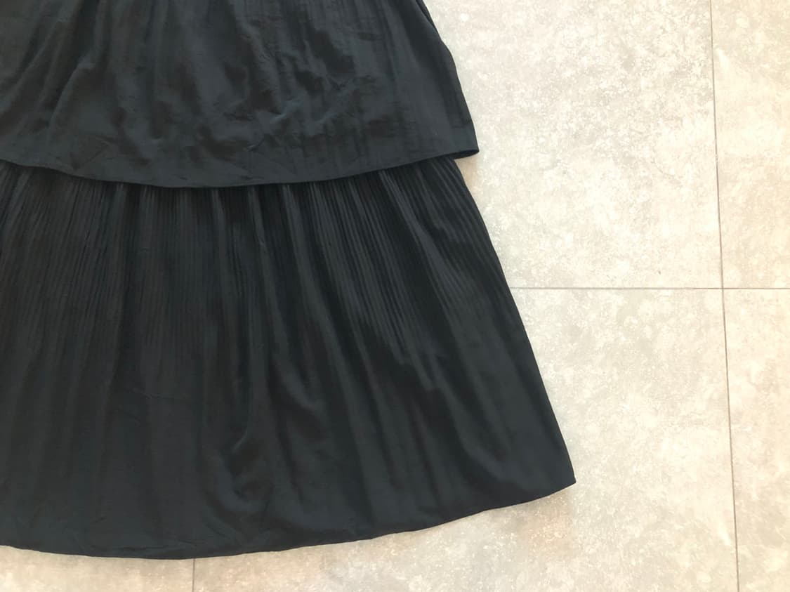 블랙 캉캉 플리츠 롱스커트 상품이미지4