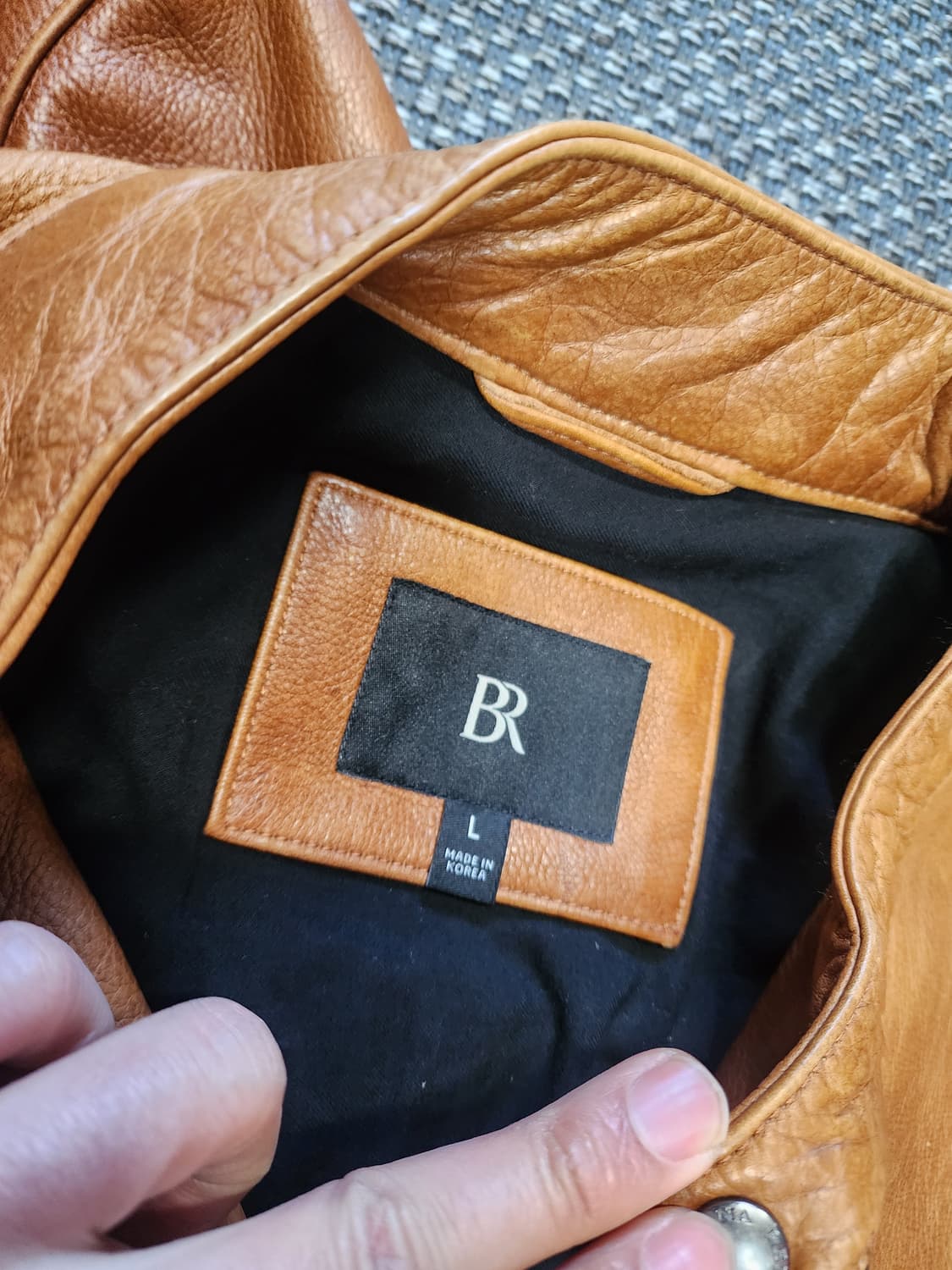 바나나리퍼블릭 가죽 싱글 바이커 자켓   M.L  상품이미지5