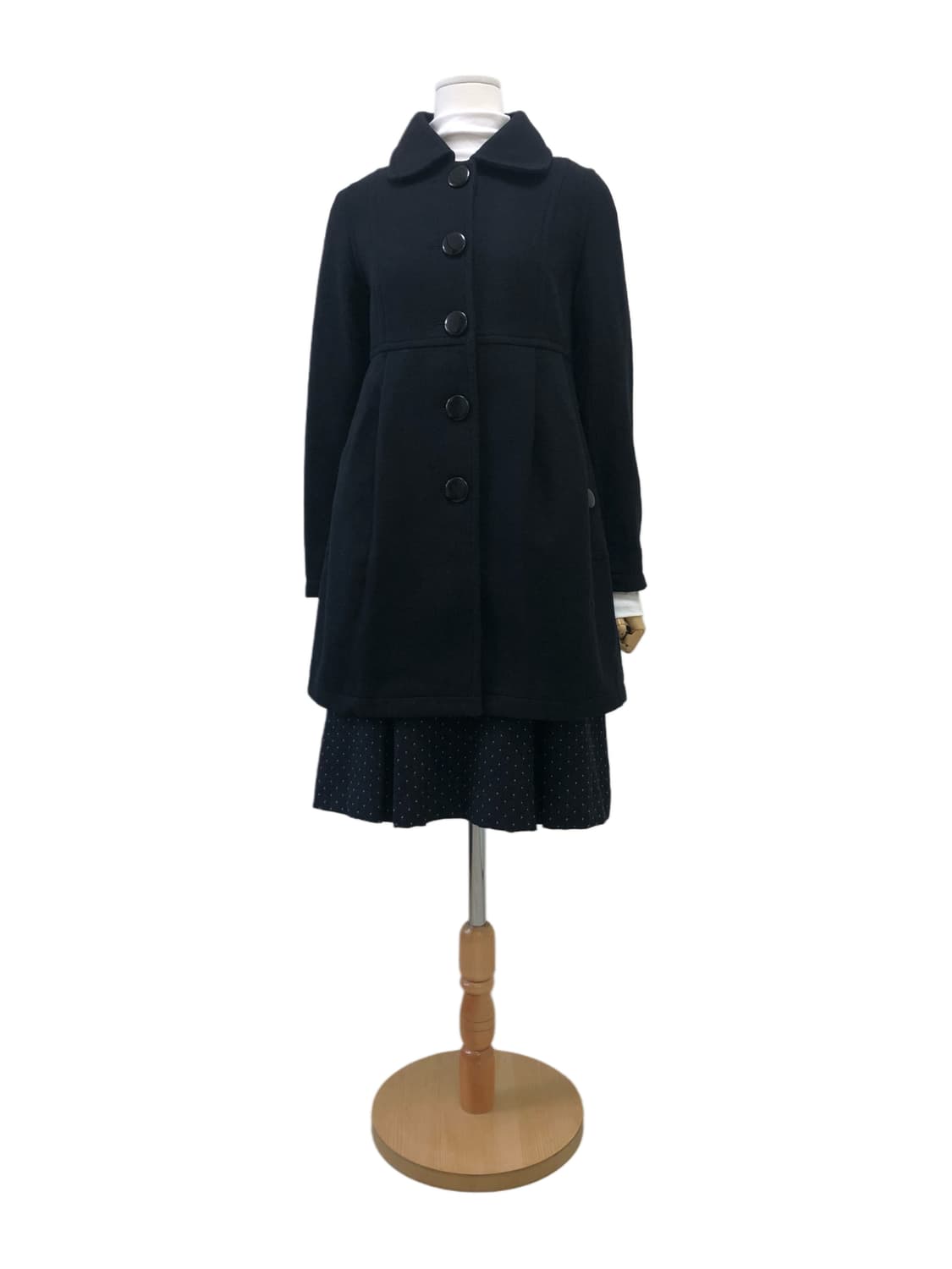 슬림핏 미디 블랙 코트 상품이미지2